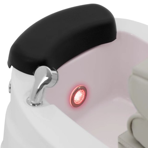 Fotel podologiczny do pedicure z funkcją masażu brodzikiem - beżowy