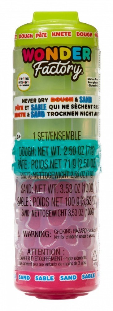 Masa plastyczna Wonder Factory Never Dry Dough limonkowy, różowy