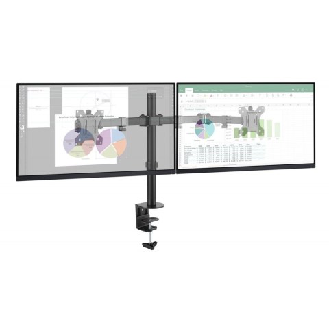 MANHATTAN Uchwyt na 2 monitory 13-32" LCD 8kg biurkowy obrotowy ICA-LCD 582-D
