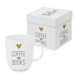 Coffee & Books Kubek Porcelanowy w Ozdobnym Pudełku, 400 ml