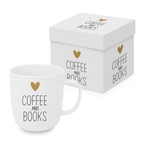 Coffee & Books Kubek Porcelanowy w Ozdobnym Pudełku, 400 ml