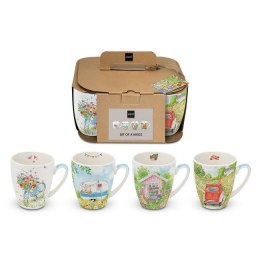 Letnie Przygody Zestaw 4 Kubków Porcelanowych w Ozdobnym Pudełku, 350 ml