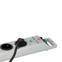 Listwa antyprzepięciowa Super-Solid 8 gniazd 2.5m 13.500A - srebrna