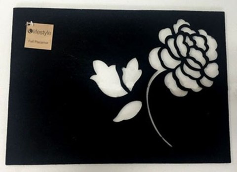 Czarna Róża Podkładka Filcowa