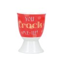 Porcelanowy kieliszek na jajko "You crack me up"