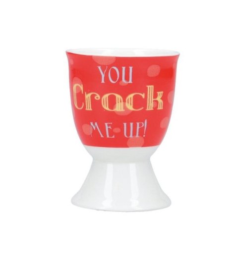 Porcelanowy kieliszek na jajko "You crack me up"