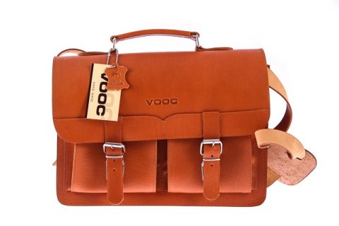 Klasyczna teczka / plecak Vintage P12 COGNAC