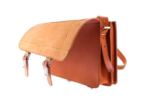 Klasyczna teczka / plecak Vintage P12 COGNAC