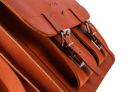 Klasyczna teczka / plecak Vintage P12 COGNAC