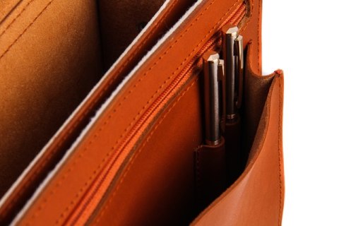 Klasyczna teczka / plecak Vintage P12 COGNAC