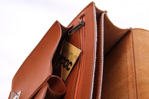 Klasyczna teczka / plecak Vintage P12 COGNAC