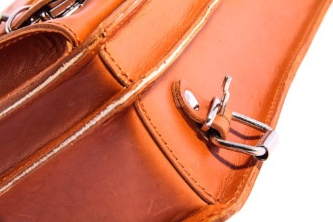 Klasyczna teczka / plecak Vintage P12 COGNAC