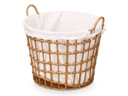 Okrągły kosz wiklinowy z materiałowym wk