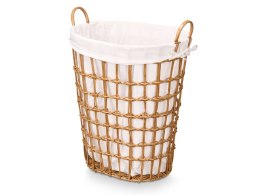Owalny kosz wiklinowy z materiałowym wkł