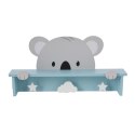 Półka ścienna z 3 haczykami Koala Wieszak ścienny z półką i haczykami, wykonany z płyty mdf, ozdobne haczyki, funkcjonalny i sty