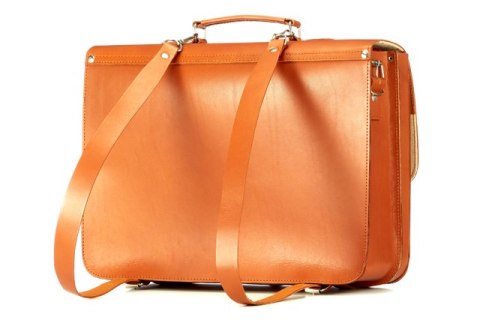 Torba z juchtu na ramię 3w1 Vintage P43 COGNAC