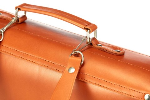 Torba z juchtu na ramię 3w1 Vintage P43 COGNAC