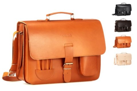 Torba z juchtu na ramię 3w1 Vintage P43 COGNAC