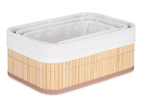 Zestaw 3 bambusowych koszyków szare