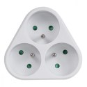 Gniazdko prądowe x3 z uziemieniem MCE214