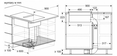 Płyta indukcyjna z wbudowanym wyciągiem PVS611B16E