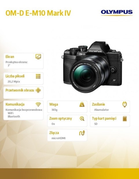Aparat OM-D E-M10 Mark IV + 14-150mm f/4-5.6II czarny