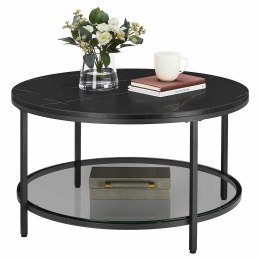 Czarny stolik kawowy marmur 80 cm