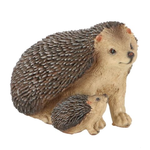 Jeż z małym jeżykiem figurka h10,8 cm