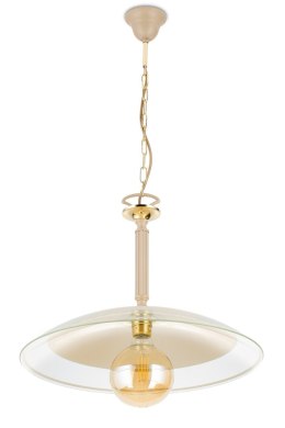 Lampa Wisząca Luna Beżowa Szkło 1xE27 47 cm