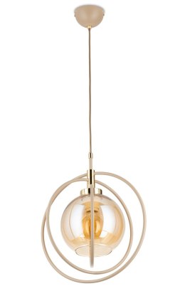 Lampa Wisząca Nostra Beżowa Szkło 1xE27 35 cm