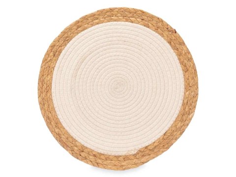 Okrągła podkładka jutowa 35 cm - biała n