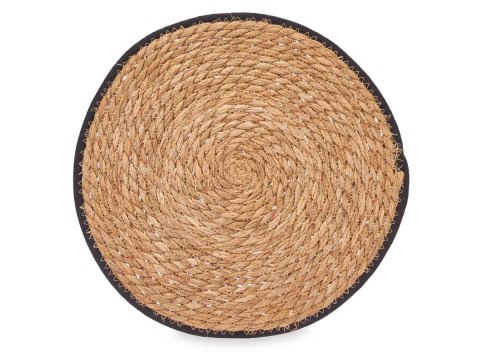 Okrągła podkładka z juty 35 cm czarna ra