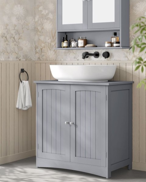 Pojemna szara szafka pod umywalkę