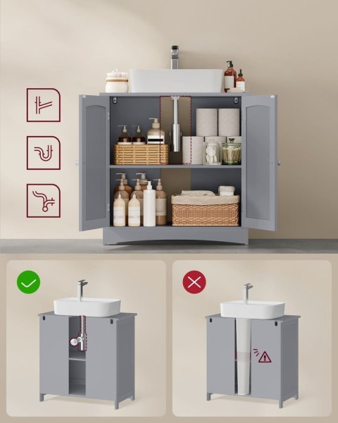 Pojemna szara szafka pod umywalkę