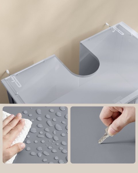 Pojemna szara szafka pod umywalkę