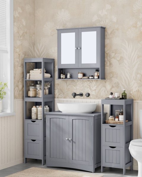 Pojemna szara szafka pod umywalkę