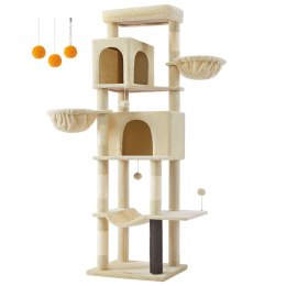 Wielopoziomowy drapak dla kota beżowy 190,7 cm