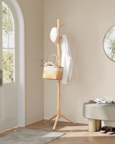 Wieszak na ubrania 8 haków 175 cm beż