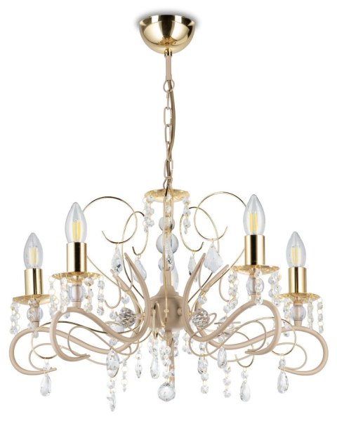 Żyrandol Kayen Beżowy 5xE14 57 cm