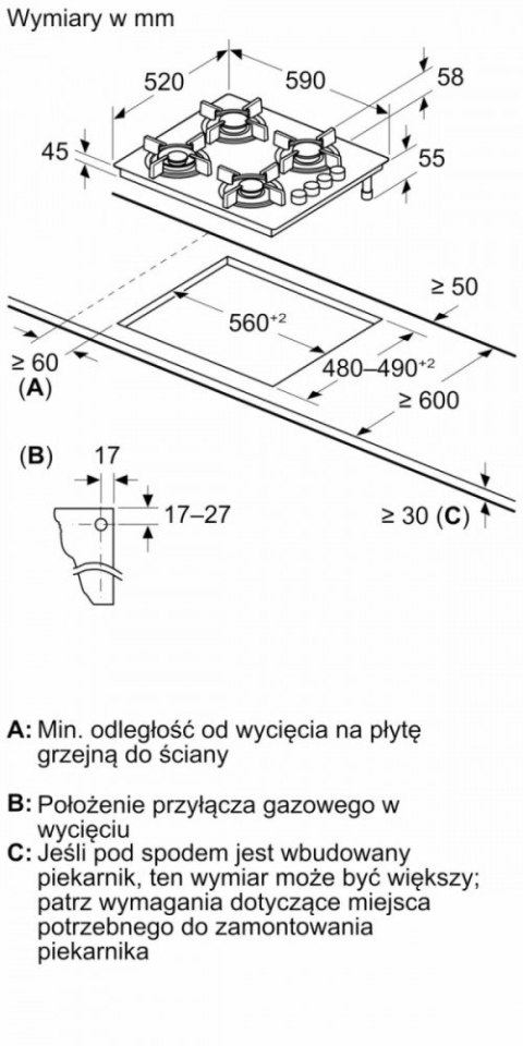 Płyta gazowa POP6B6K30