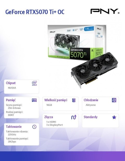 Karta graficzna GeForce RTX5070 Ti+ OC 16GB VCG5071T16TFXPB1-O