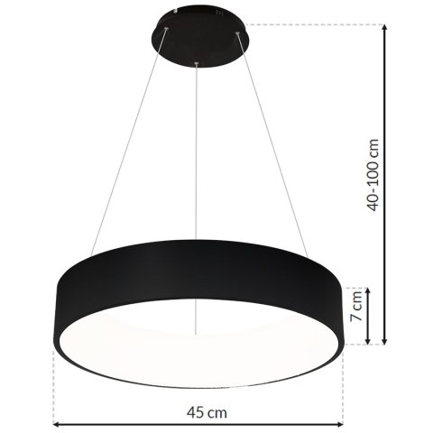 Lampa wisząca OHIO czarny 24W LED