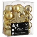 BOMBKA DEKORACYJNA PLASTIKOWA BEZPIECZNA 40SZT ZŁOTA MICA
