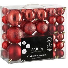 BOMBKA DEKORACYJNA PLASTIKOWA BEZPIECZNA 46SZT CZERWONA MICA