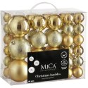 BOMBKA DEKORACYJNA PLASTIKOWA BEZPIECZNA 46SZT ZŁOTA MICA