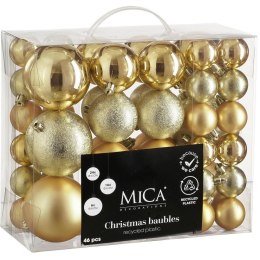 BOMBKA DEKORACYJNA PLASTIKOWA BEZPIECZNA 46SZT ZŁOTA MICA