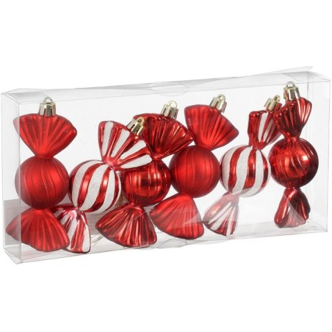 BOMBKA FORMÓWKA PLASTIKOWA BEZPIECZNA CUKIERKI 6SZT MICA CZERWONE