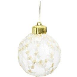 BOMBKA PLASTIKOWA BEZPIECZNA 8CM KORONKOWE ZDOBIENIE GWIAZDKI MICA