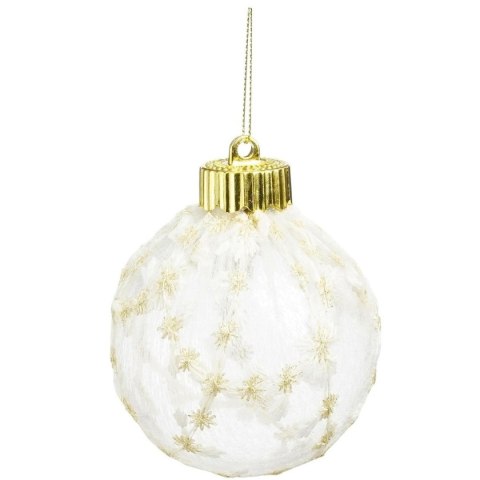 BOMBKA PLASTIKOWA BEZPIECZNA 8CM KORONKOWE ZDOBIENIE GWIAZDKI MICA