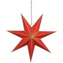 GWIAZDA DEKORACYJNA WISZĄCA PAPIEROWA FSC 18x60CM CZERWONA 7 RAMION MICA